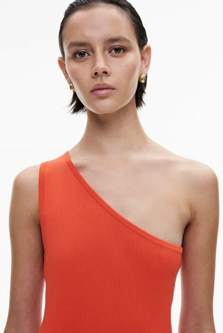 Sale | Dresses^Witchery Asymmetric Rib Knit Dress Black