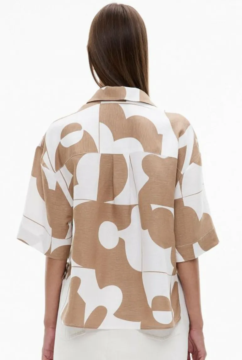Shirts^Witchery Boxy Cropped Shirt GeoTileBlack