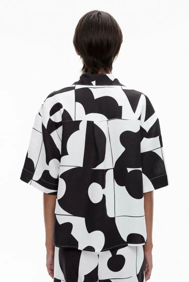 Shirts^Witchery Boxy Cropped Shirt GeoTileBlack