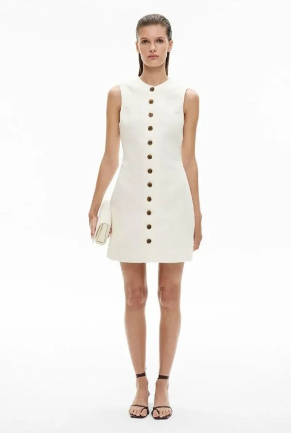 Dresses^Witchery Button Front Mini Dress FreshWhite
