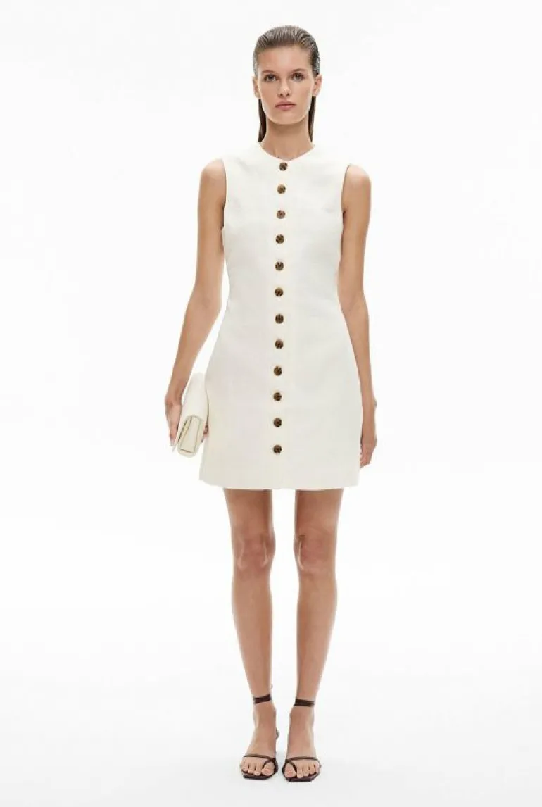 Dresses^Witchery Button Front Mini Dress FreshWhite