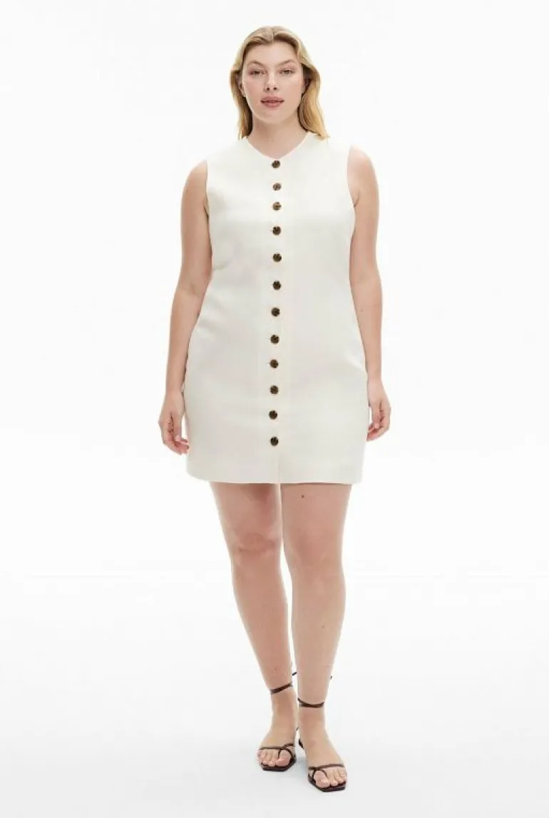 Dresses^Witchery Button Front Mini Dress FreshWhite