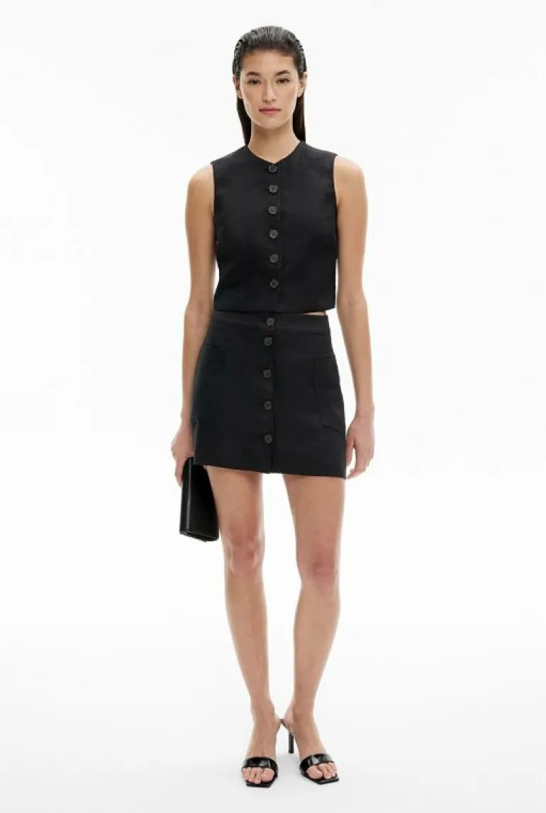 Shirts^Witchery Button Front Vest Black
