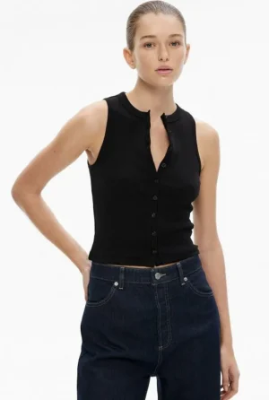 Tops & T Shirts^Witchery Button Through Tank Black