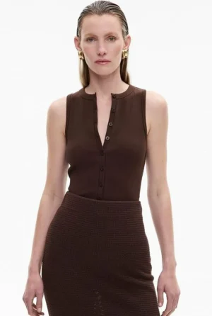 Sale | Tops & T Shirts^Witchery Button Through Tank Black