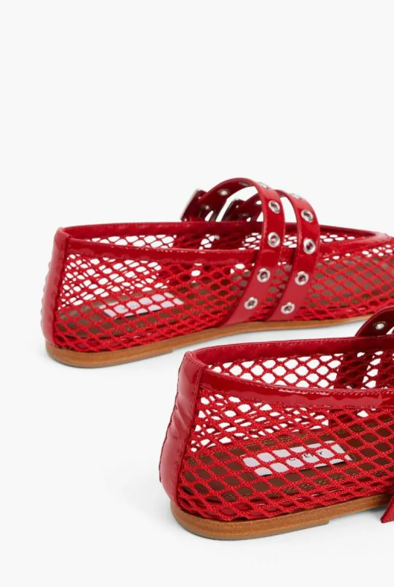 Flats^Witchery Cleo Mesh Flat FlameRed