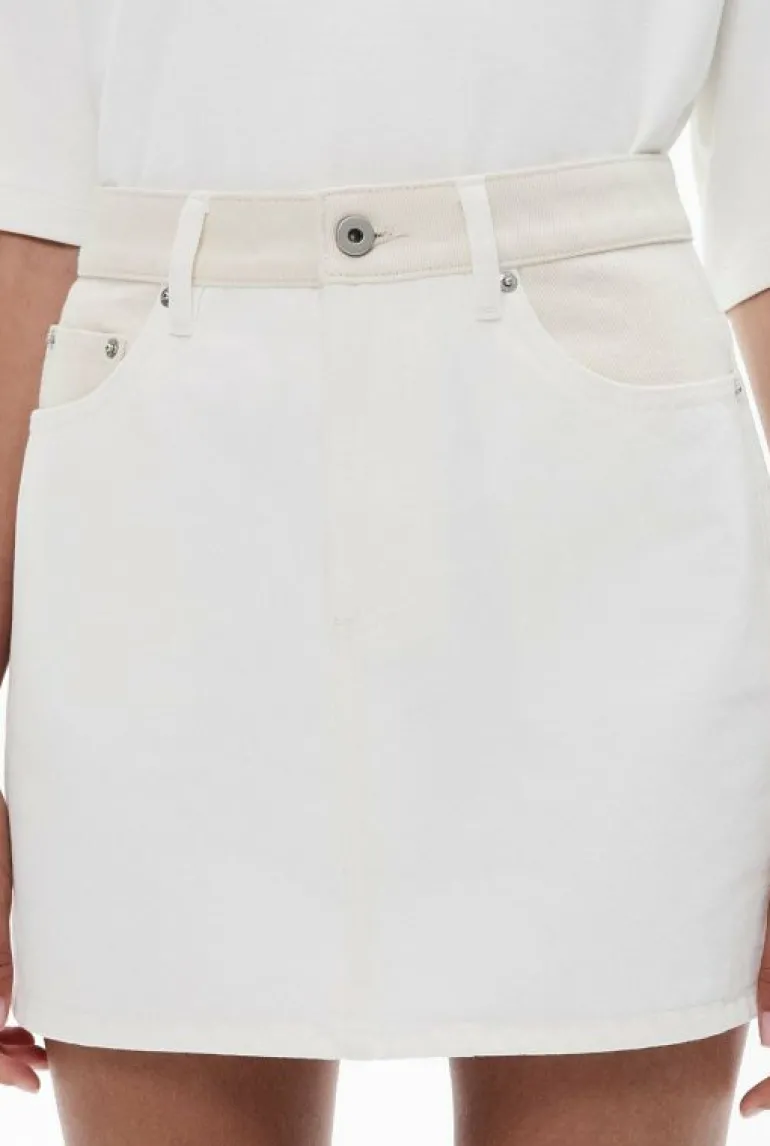 Skirts^Witchery Contrast Denim Skirt Parchment