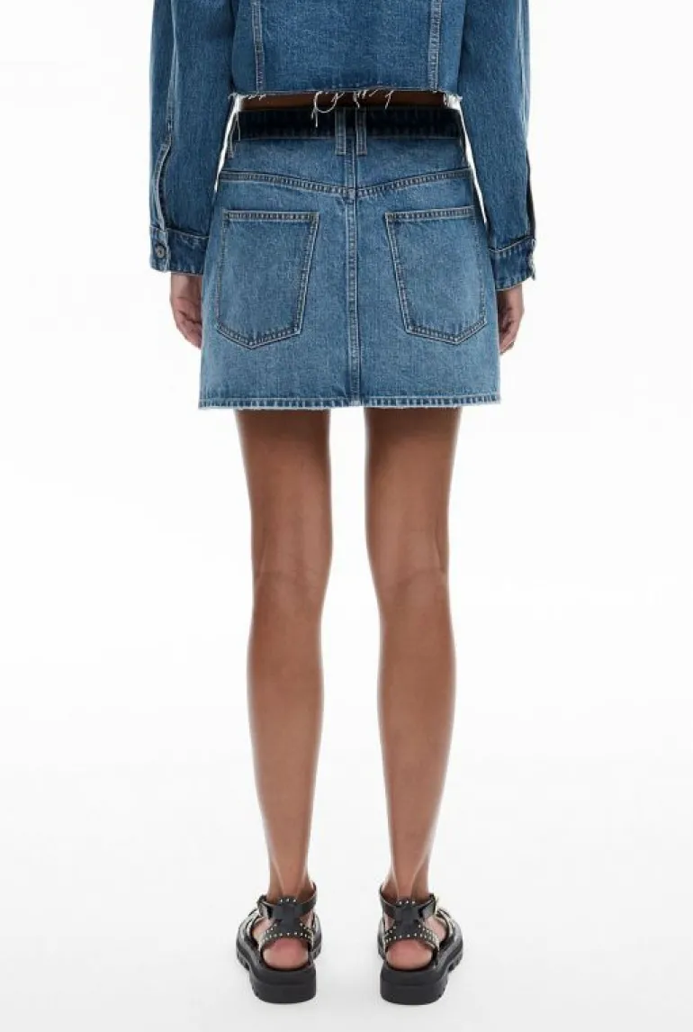 Skirts^Witchery Contrast Denim Skirt LightIndigo