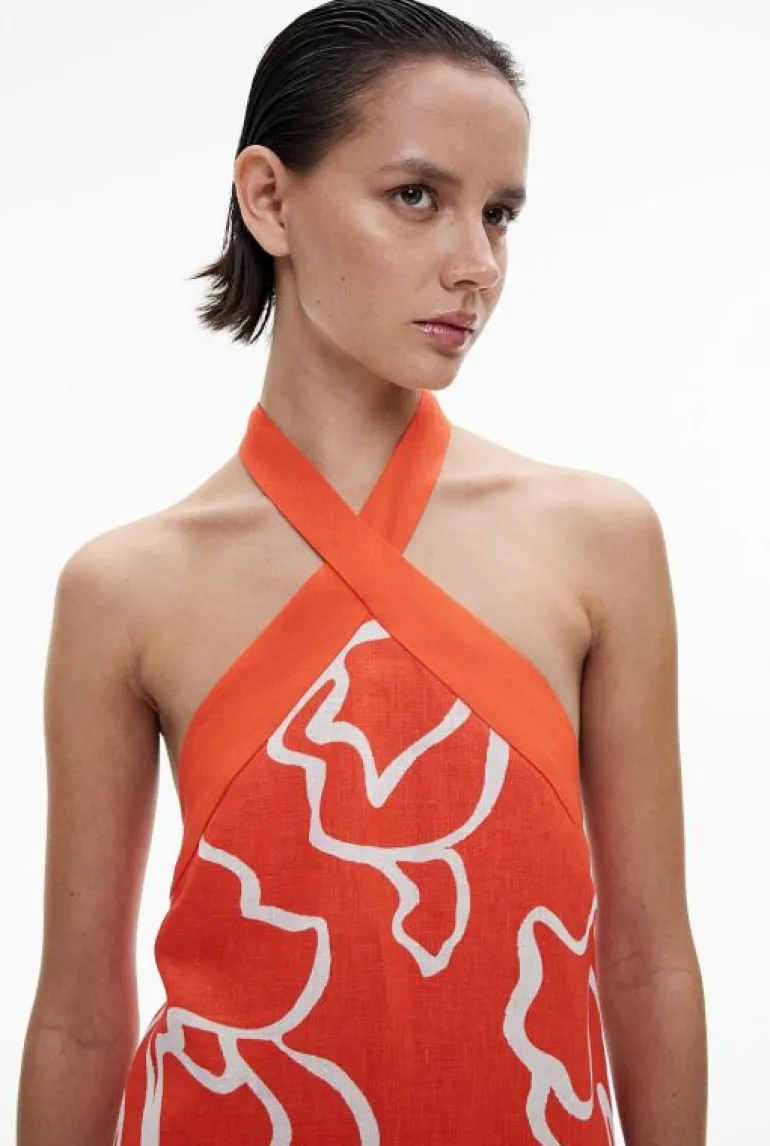 Sale | Dresses^Witchery Contrast Halter Mini Dress TangerinePrint