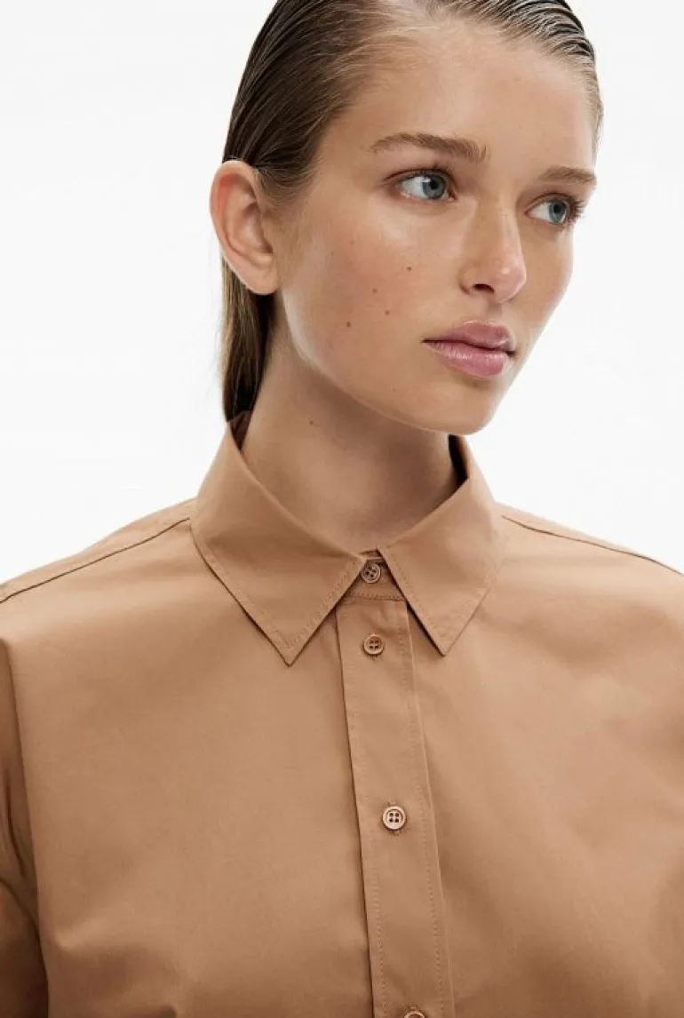 Sale | Shirts^Witchery Cotton Cropped Shirt Camel