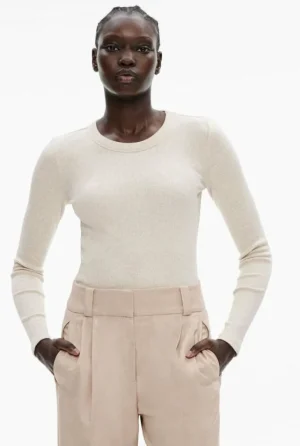 Sale | Tops & T Shirts^Witchery Cotton Long Sleeve Rib Top OatmealMarle