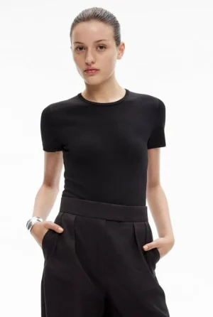 Sale | Tops & T Shirts^Witchery Crepe Knit Tee Black