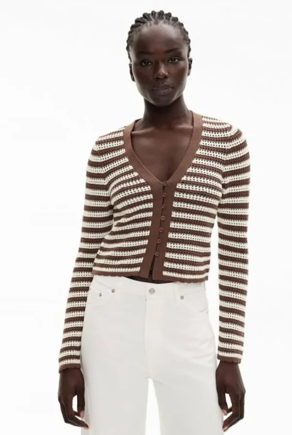 Tops & T Shirts | Knitwear^Witchery Crochet Cardigan ChocolateStripe
