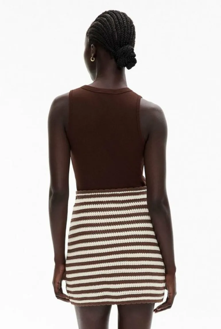 Skirts^Witchery Crochet Knit Skirt ChocolateStripe