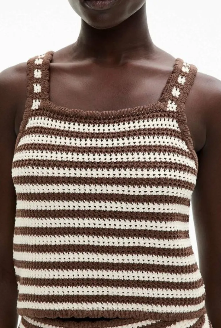 Tops & T Shirts | Knitwear^Witchery Crochet Knit Tank ChocolateStripe