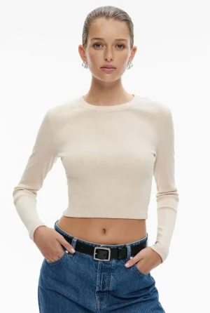 Sale | Tops & T Shirts^Witchery Crop Crew Rib Top FreshWhite