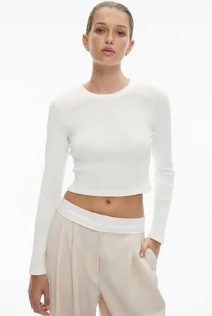 Sale | Tops & T Shirts^Witchery Crop Crew Rib Top FreshWhite