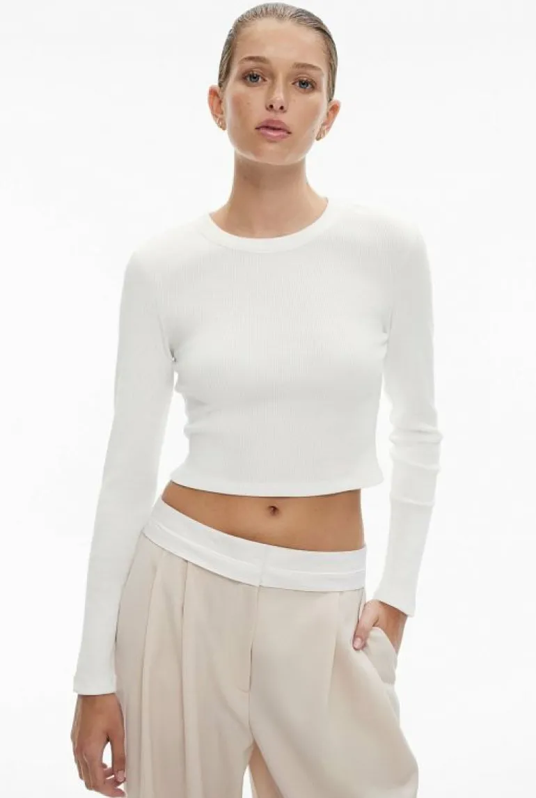 Sale | Tops & T Shirts^Witchery Crop Crew Rib Top FreshWhite