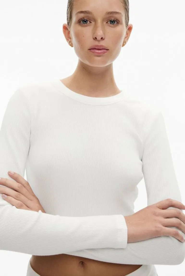 Sale | Tops & T Shirts^Witchery Crop Crew Rib Top FreshWhite