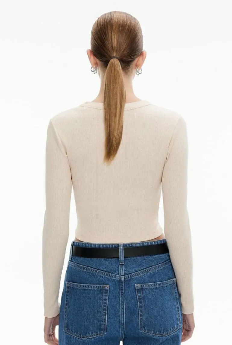 Sale | Tops & T Shirts^Witchery Crop Crew Rib Top FreshWhite