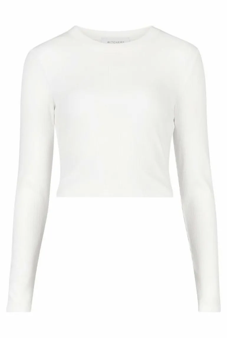 Sale | Tops & T Shirts^Witchery Crop Crew Rib Top FreshWhite