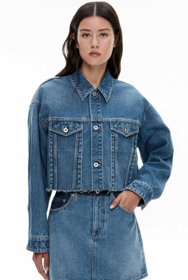 Jackets & Coats^Witchery Cropped Denim Jacket Indigo