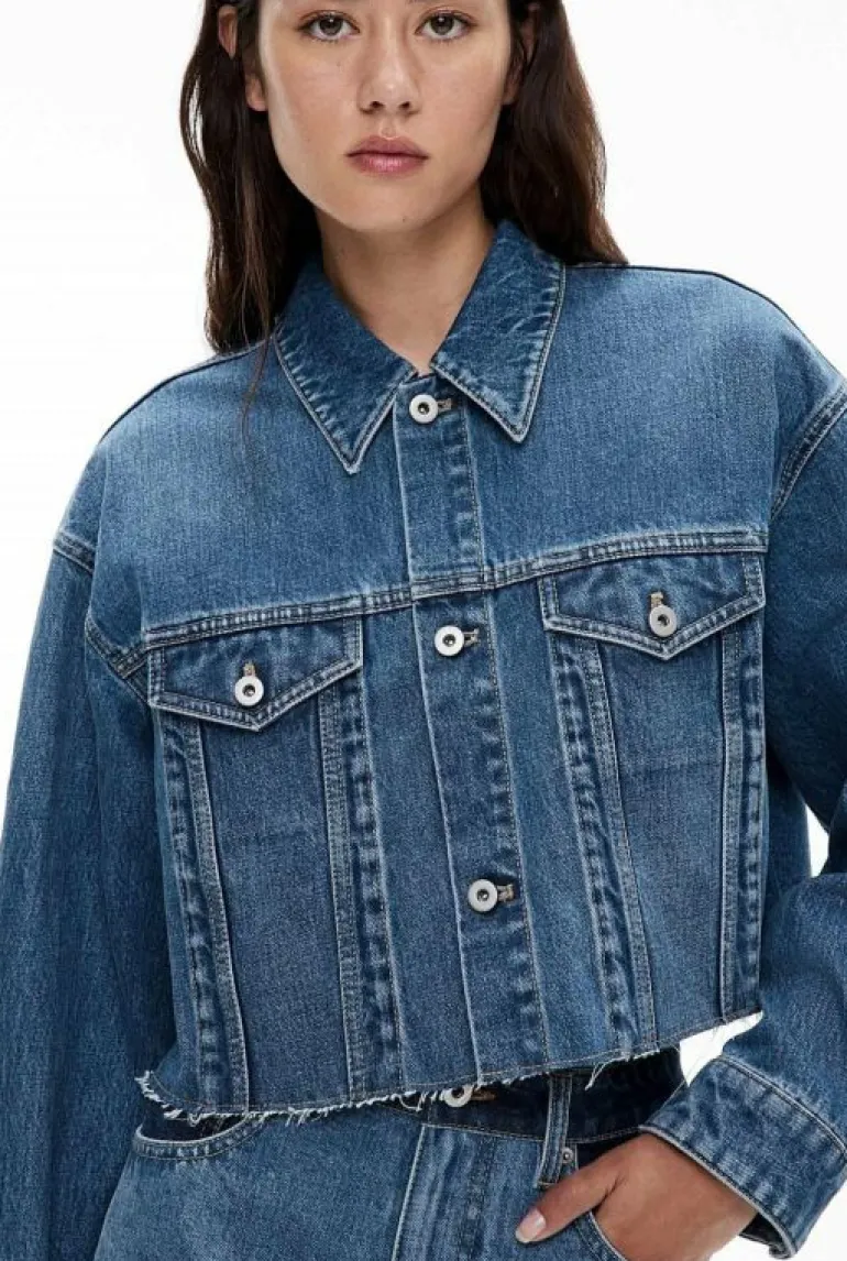 Jackets & Coats^Witchery Cropped Denim Jacket Indigo