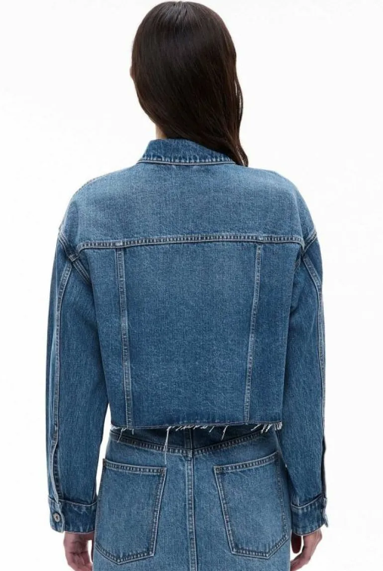 Jackets & Coats^Witchery Cropped Denim Jacket Indigo