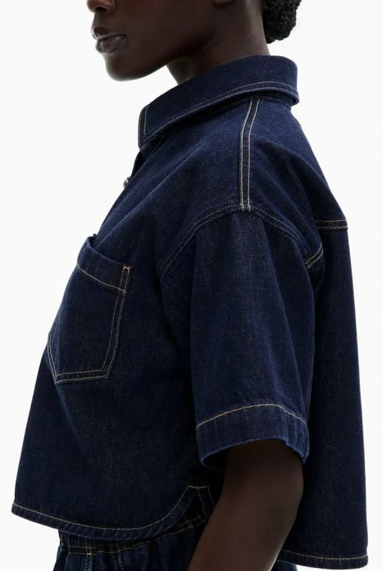 Shirts^Witchery Denim Crop Shirt Indigo