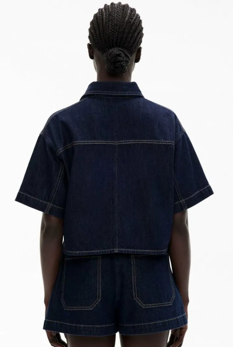 Shirts^Witchery Denim Crop Shirt Indigo