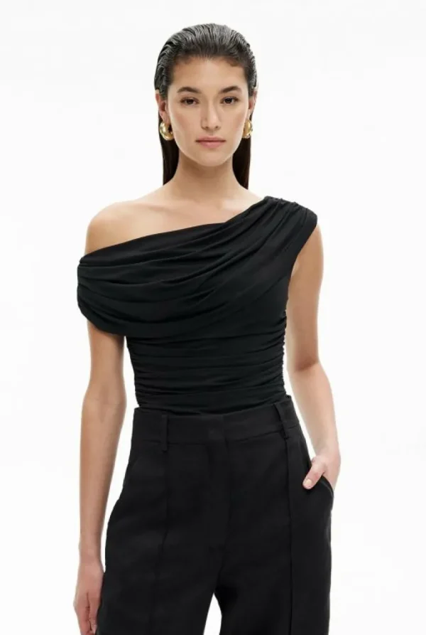 Tops & T Shirts^Witchery Drape Asymmetric Top Black