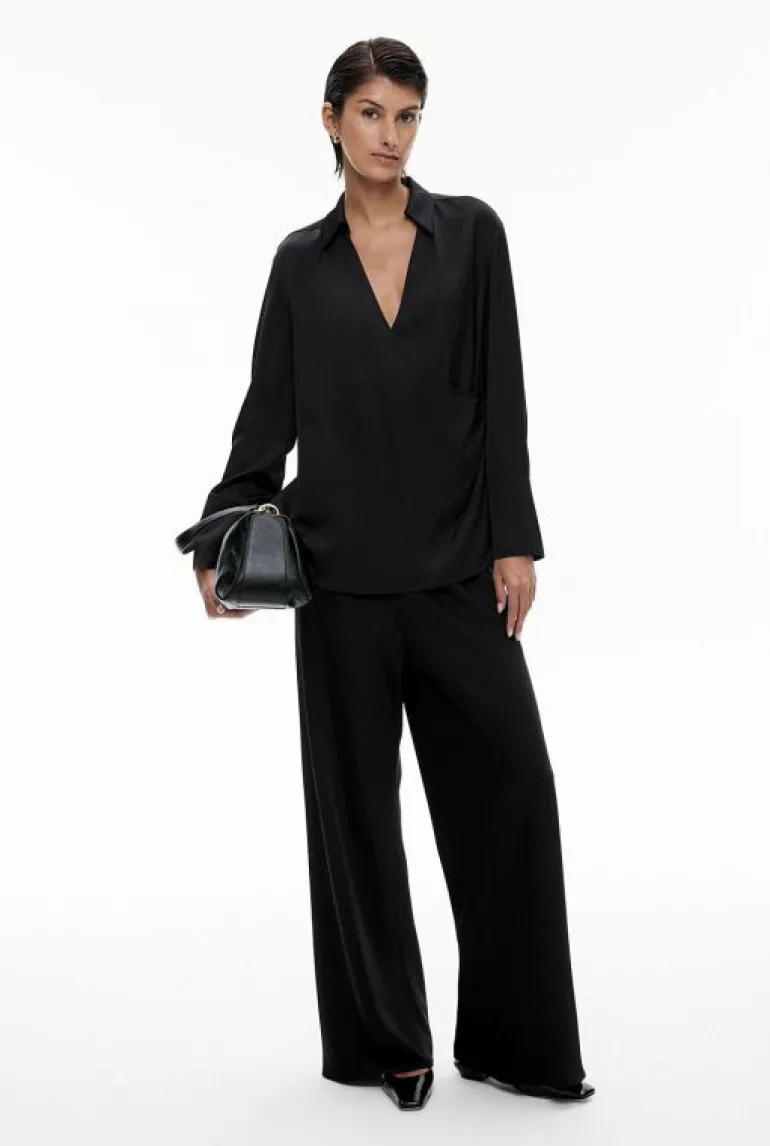 Tops & T Shirts | Shirts^Witchery Drape Wrap Shirt Black