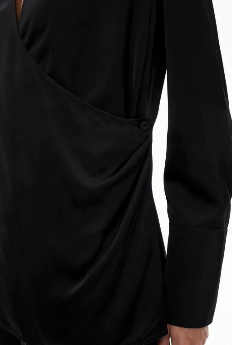 Tops & T Shirts | Shirts^Witchery Drape Wrap Shirt Black