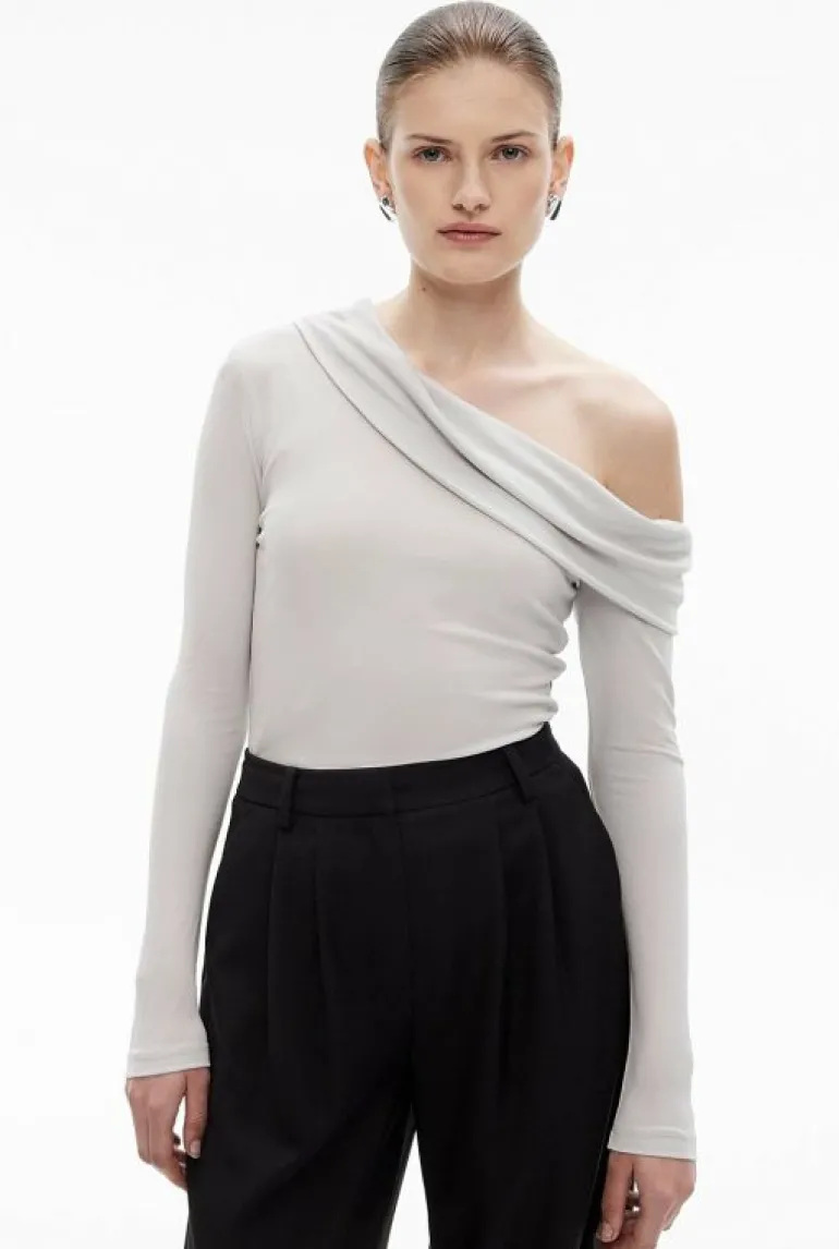 Sale | Tops & T Shirts^Witchery Draped Asymmetric Top PaleGrey