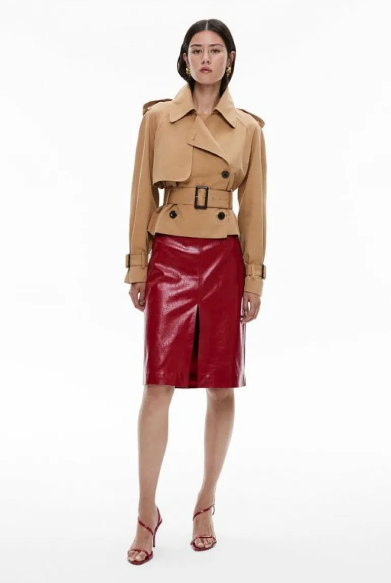 Skirts^Witchery Front Split Midi Skirt Ruby