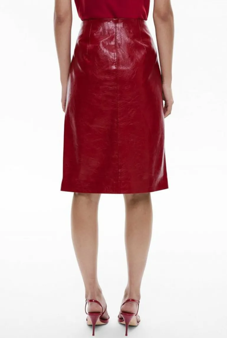 Skirts^Witchery Front Split Midi Skirt Ruby