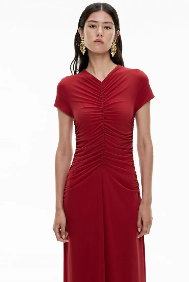 Dresses^Witchery Gather Mesh Dress Black