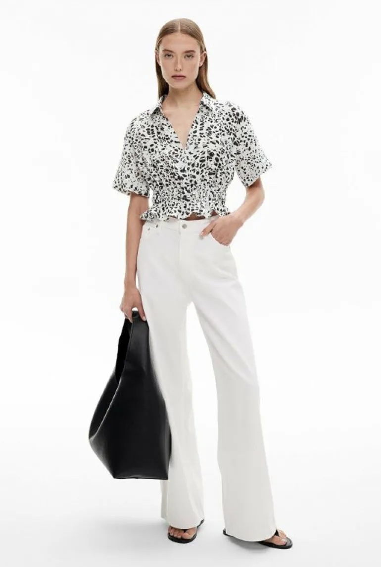 Shirts^Witchery Gathered Waist Short Sleeve Shirt OcelotPrint