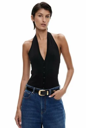 Tops & T Shirts | Knitwear^Witchery Halter Button Knit Black