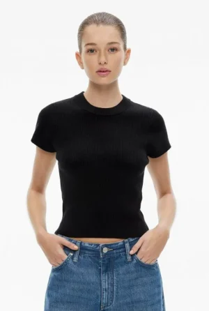 Sale | Tops & T Shirts^Witchery Knit Cap Sleeve Tee Black