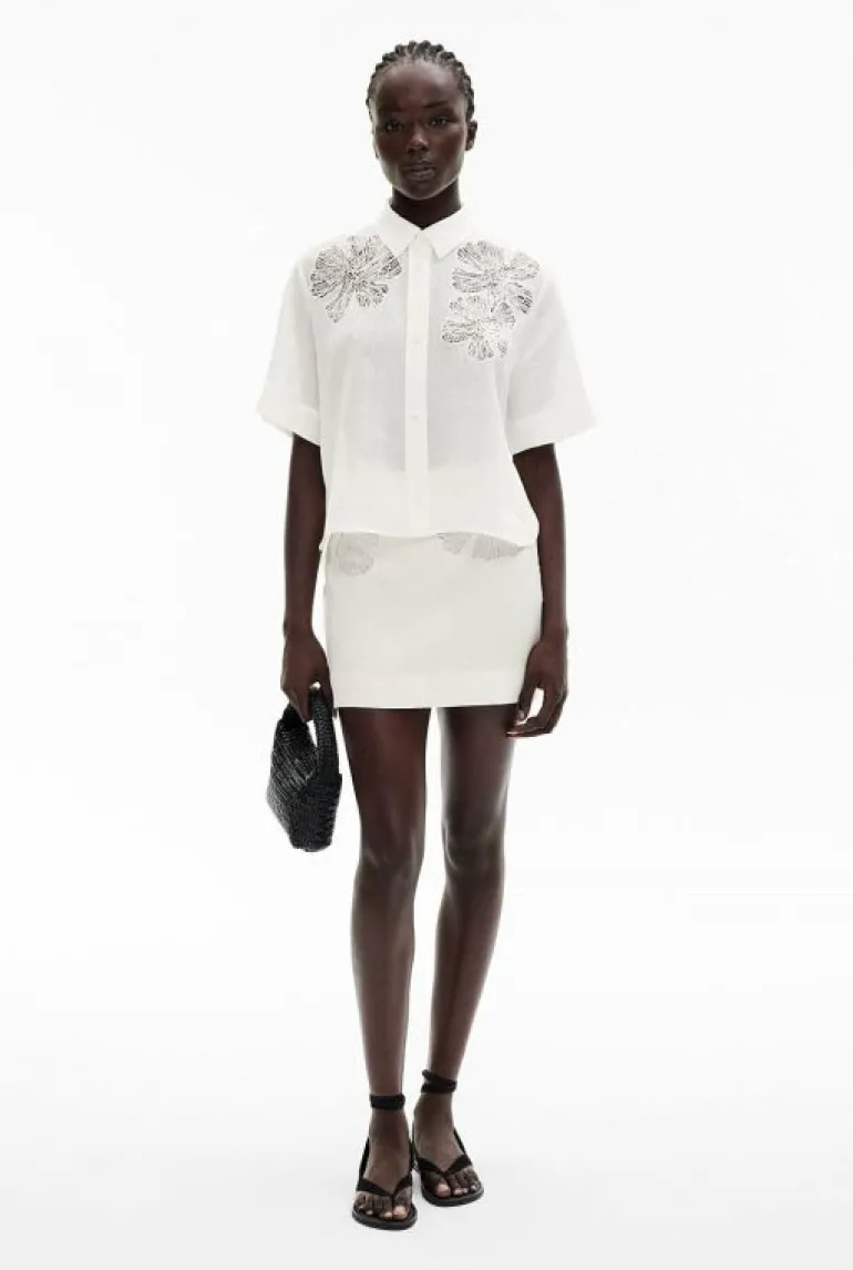 Skirts^Witchery Lace Insert Mini Skirt FreshWhite