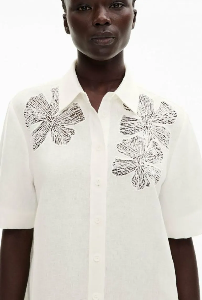 Dresses^Witchery Lace Insert Shirt Dress FreshWhite