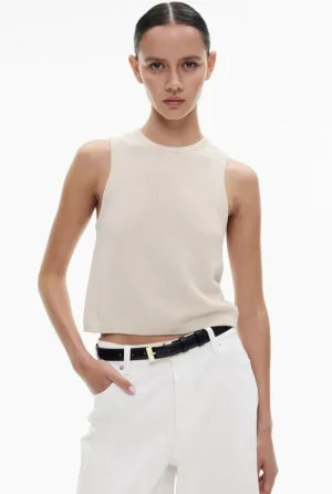 Tops & T Shirts | Knitwear^Witchery Linen Crew Knit Tank Black