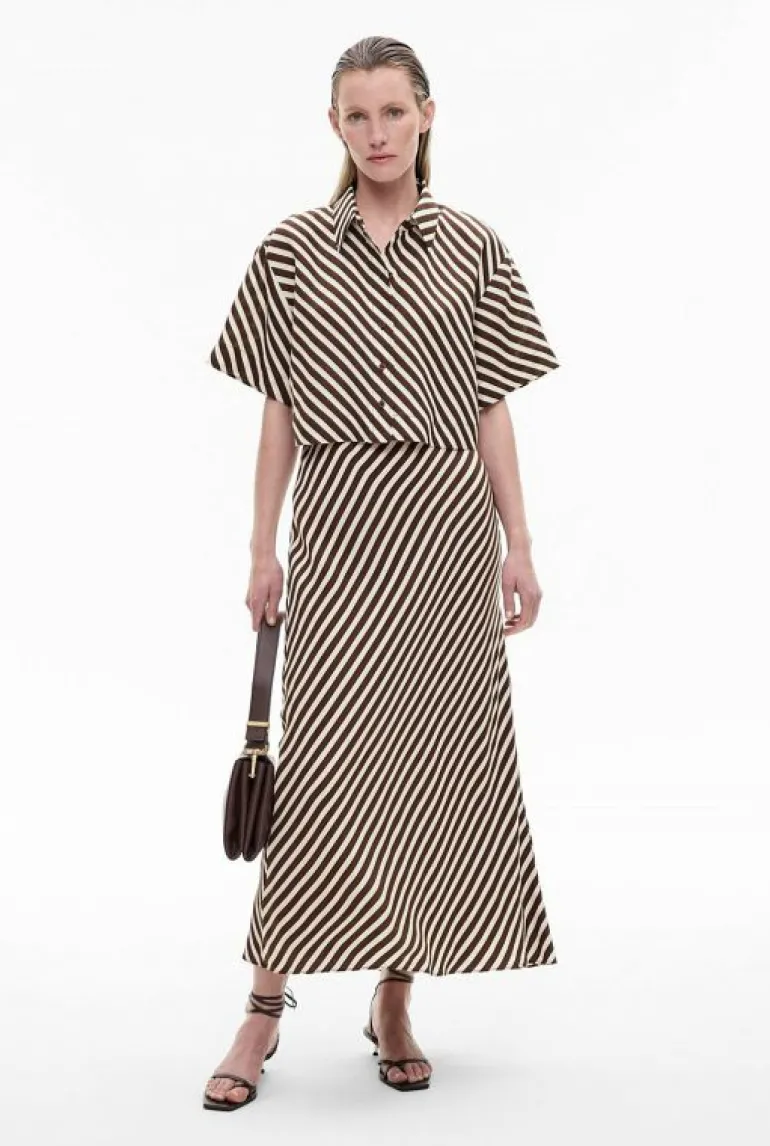Sale | Shirts^Witchery Linen Crop Shirt ChocolateStripe