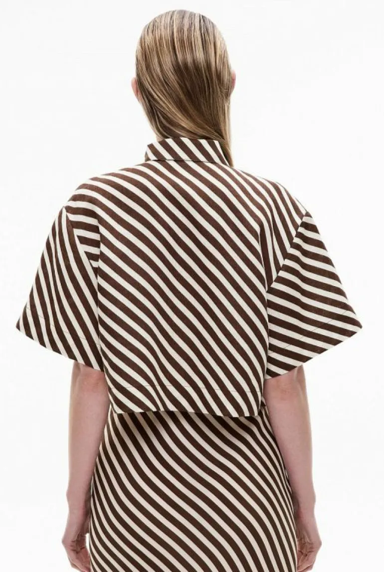 Sale | Shirts^Witchery Linen Crop Shirt ChocolateStripe