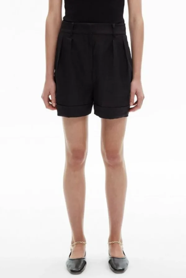 Shorts^Witchery Linen Pleat Short Black