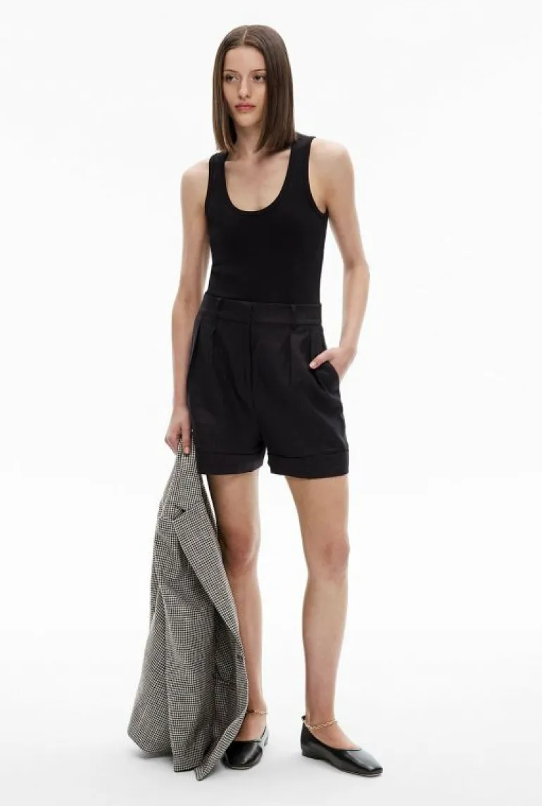 Shorts^Witchery Linen Pleat Short Black