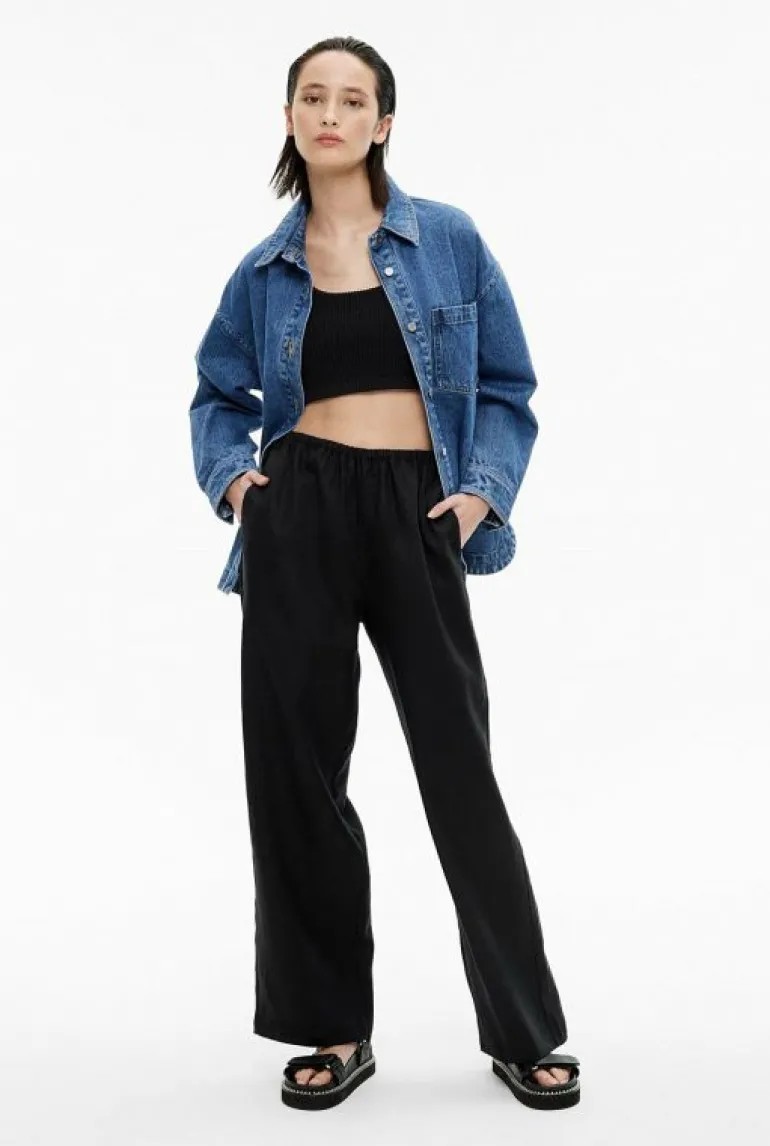 Pants^Witchery Linen Pull On Pant Black
