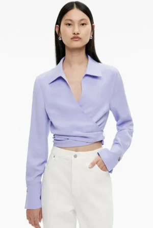 Sale | Shirts^Witchery Long Sleeve Tie Crop Shirt Black