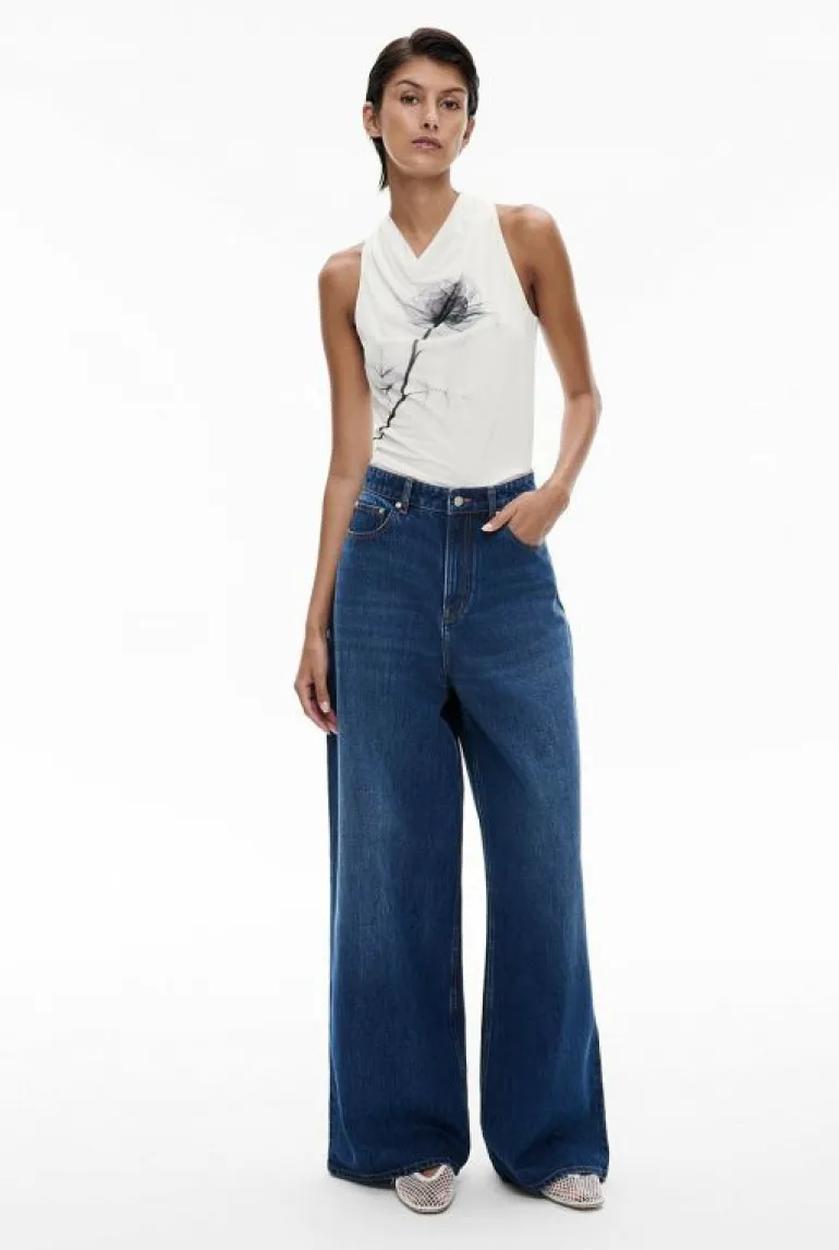 Tops & T Shirts^Witchery Mesh Drape Neck Top RosePrint